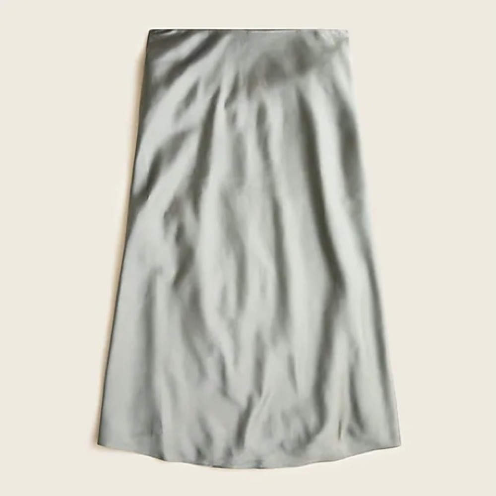 NWT J.Crew Pull-On Slip Skirt in Slate Green, Size Small